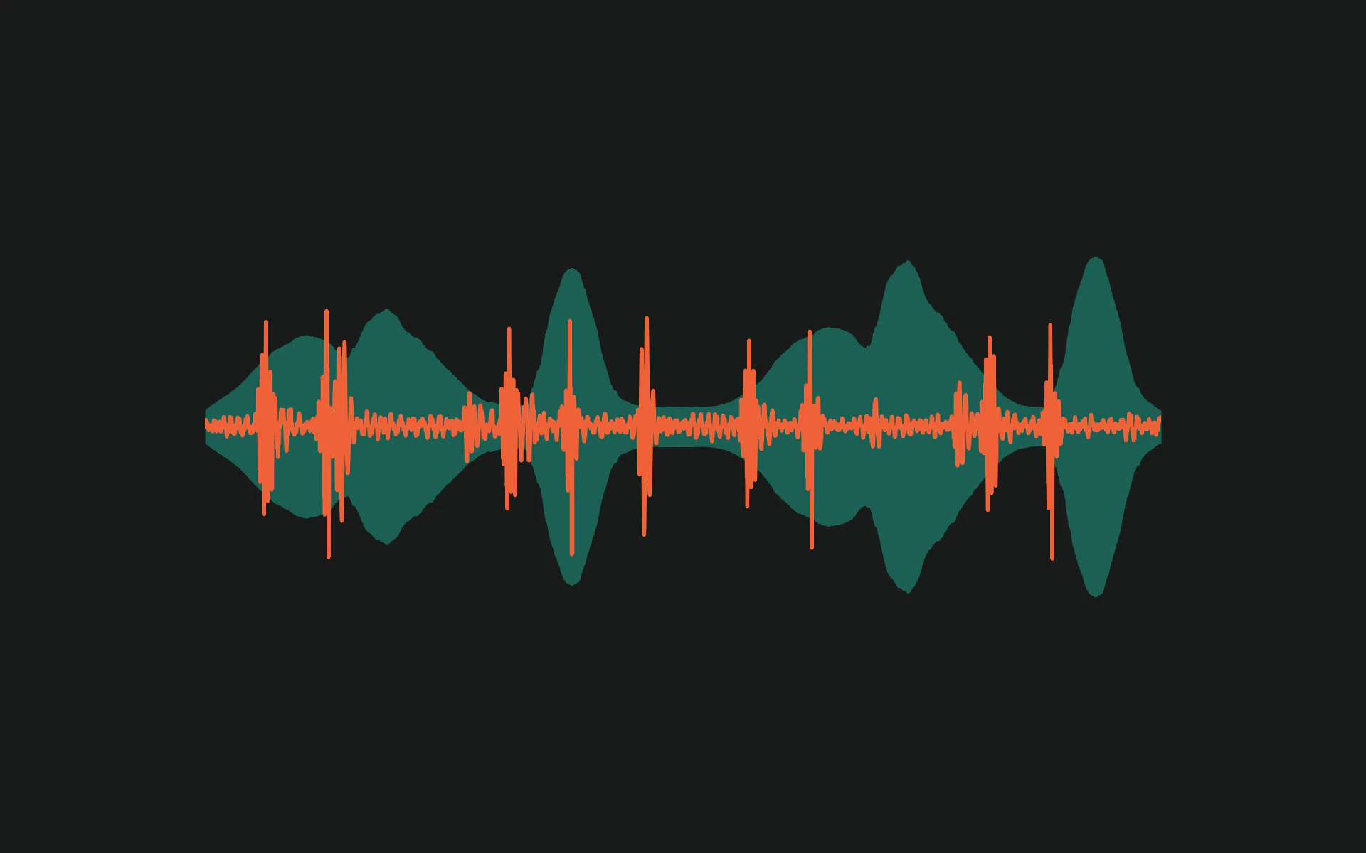 A normal heart recording's waveform running through the breathing envelope of a wheezing lung recording, both from the HLS-CMDS dataset