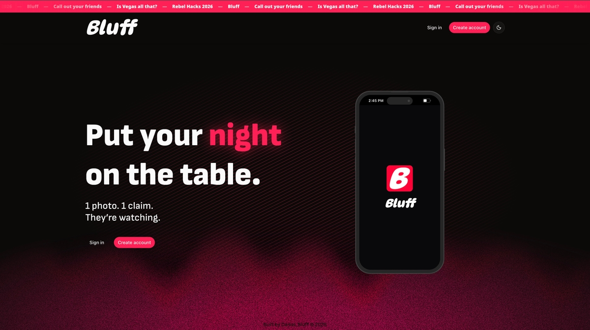 Bluff Landing Page